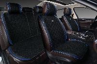 Накидки/PSV/Flip/лен,экокожа/черный, кант синий/комплект/арт.134941 оптом