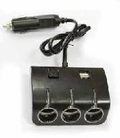Разветвитель 3 гнезда, 2 USB, черн., жесткий, подсветка (G4007) оптом