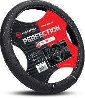 Оплётка PREMIER M кожа PU перфорированная вставка, чёрный/белая нить, FR2000M оптом