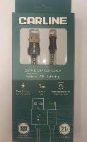 Кабель CARLINE USB - Lightning, тканевая оплётка,1метр, 2,1Ам оптом