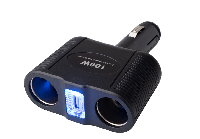 Разветвитель 2 гнезда ,1 USB,черный ,с подсветкой 100 Вт(G4017) оптом
