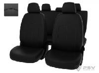 Чехлы/PSV/Оригинал/Volkswagen Polo с 2009г/седан/сплош/экокожа/черный/отстрочка черная/арт.127884 оптом