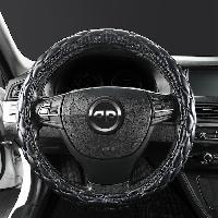 Оплётка AUTOPREMIER М экокожа, ромб прострочка, чёрный/синяя нить, VL1010M оптом