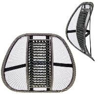 Массажная подушка для поддержки спины и поясницы с дерев. вставками черная 768-448 New Galaxy оптом