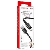 Кабель универ.lightring USB/iphone,1м,2.4А,чёрный BOROFONE BX54 оптом