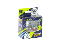 Лампа Маяк ULTRA H11 12V 55W PGJ19-2 WHITE VISION +150% (82110вв) к-т 2шт. оптом