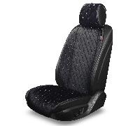 Накидки/PREMIER/Alcantra Luxe/стёганая алькантара/чёрный-белая нить/передние 1шт/арт.AL20 оптом