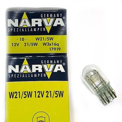 Лампа Narva W21-5W W3x16d 12V (мин. 10шт) 17919
