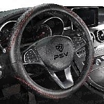 Оплетка PSV M CORRECT черный/отстрочка красная, экокожа (136834) оптом