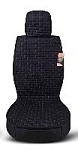 Накидки/Carcom/Gissar/Лён/черный, стежка "кирпич" синяя/комплект оптом