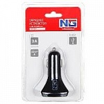 Зарядное устройство автомобильное NEW GALAXY, 3xUSB, 3A, 12/24В, пластик (738-014) оптом