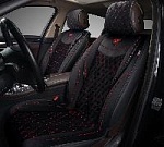 Накидки/AUTOPREMIER/Brilliant/стёганая алькантара/чёрный-красн нить/бок.поддер./перед.2шт/арт.BRL120 оптом