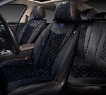 Накидки/AUTOPREMIER/Brilliant/стёганая алькантара/чёрный-синяя нить/бок.поддер./комплект/арт.BRL1100 оптом