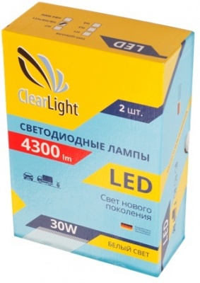 Комплект LED ламп головного света CLEARLIGHT Н3 4300 lm (в короб 2шт) 