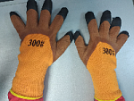 Перчатки утепл. прорезинен, полная облив., коричневые (в уп.10 шт) оптом
