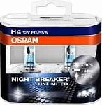 Лампа OSRAM (Осрам) H4 12V 60/55W +110% (P43t) NIGHT BREAKER UNLIMITED (2шт) DuoBox (64193NBU-HCB) оптом