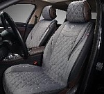 Накидки/AUTOPREMIER/Brilliant/стёганая алькантара/серый/бок. поддержка/передние 2шт/арт.BRL140 оптом